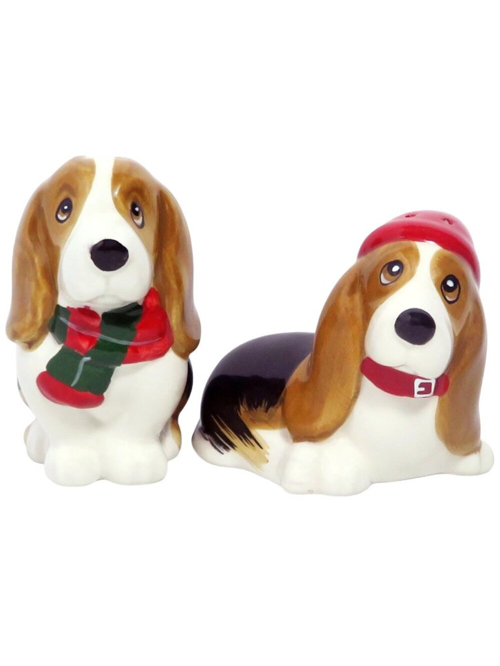 Pioneer Woman Charlie & Walter Basset Hounds Dog Holiday Salt & Pepper Shakers